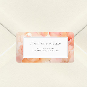 Étiquette Adresse du Mariage de la plume d'aquarelle moderne