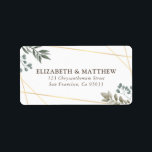 Étiquette Adresse du Mariage de remplissage d'aquarelle rust<br><div class="desc">Composé de typographie serif. Le tout sur fond d'arrière - plan blanc avec aquarelle feuillage et cadre géométrique. Il est conçu par White Paper Birch Co.,  exclusif pour Zazzle. Disponible ici : http://www.zazzle.com/store/whitepaperbirch</div>