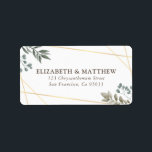 Étiquette Adresse du Mariage de remplissage d'aquarelle rust<br><div class="desc">Composé de typographie serif. Le tout sur fond d'arrière - plan blanc avec aquarelle feuillage et cadre géométrique. Il est conçu par White Paper Birch Co.,  exclusif pour Zazzle. Disponible ici : http://www.zazzle.com/store/whitepaperbirch</div>