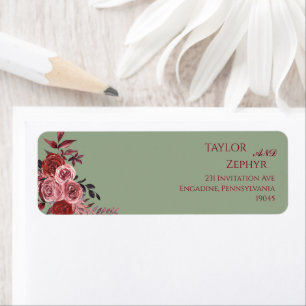Étiquette Adresse du Mariage floral de Bourgogne