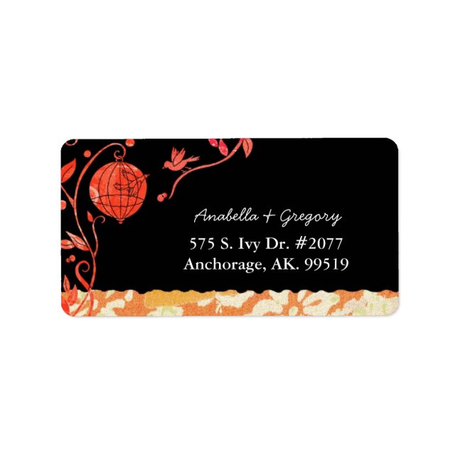 Étiquette Adresse du Mariage Inséparable Whimsical (Devant)
