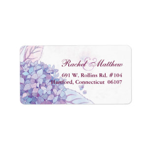Étiquette Adresse du Mariage Lavender Hydrangeas
