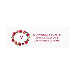 Étiquette Adresse du monogramme de germe d'automne