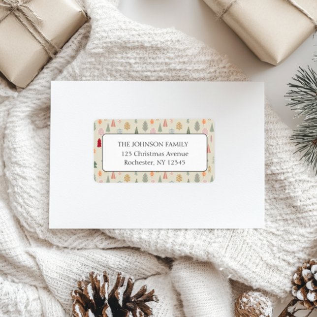 Étiquette Adresse du Motif de l'arbre de Noël (Créateur téléchargé)