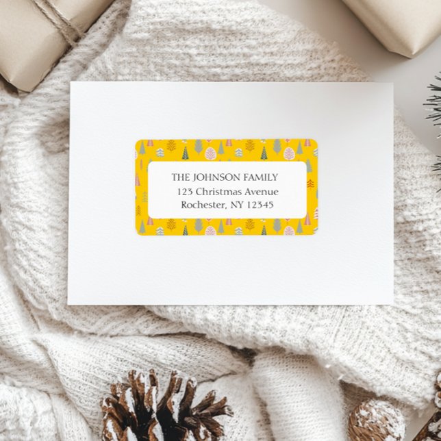 Étiquette Adresse du Motif de l'arbre de Noël (Créateur téléchargé)