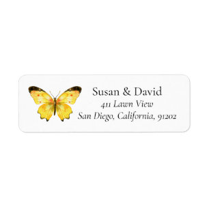 Étiquette Adresse du papillon jaune