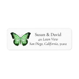 Étiquette Adresse du papillon vert