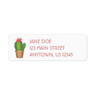 Étiquette Adresse du Plante pointé de la fleur de cactus ver