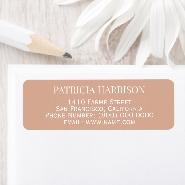Étiquette Adresse du Rose dusty (En situation)