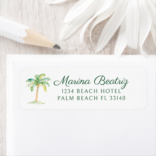 Étiquette Adresse du Simple Tropical Palm Tree Beach Club (En situation)