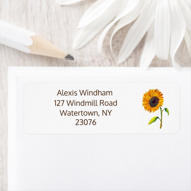 Étiquette Adresse du tournesol (En situation)