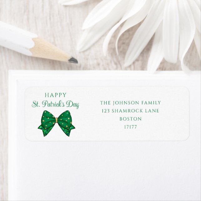 Étiquette Adresse élégante de joyeuse Saint-Patrick (En situation)