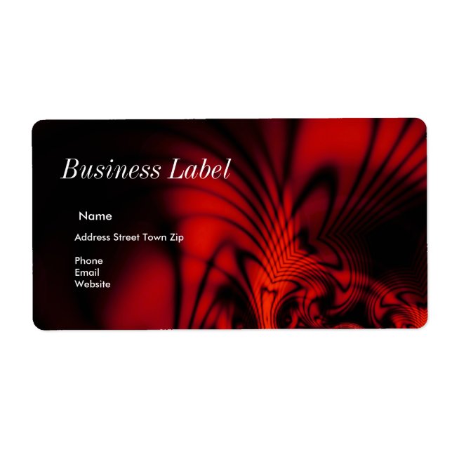 Étiquette Adresse Entreprise Abstrait Rouge Noir (Devant)