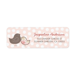 Étiquette Adresse Fille Bébé Fille Shower Pastel Rose Damass