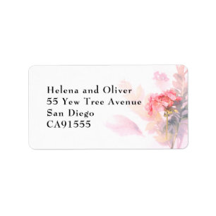 Étiquette Adresse florale botanique du mariage