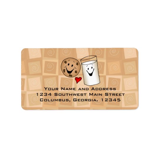 Étiquette Adresse fraîche Labe de bande dessinée de biscuits