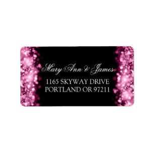 Étiquette Adresse mariage Éclairage rose