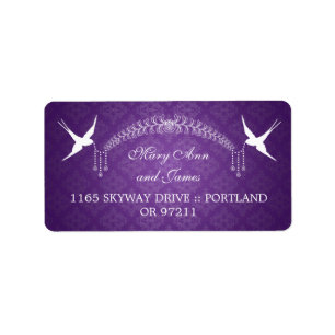 Étiquette Adresse mariage Inséparables & Diamants Violet
