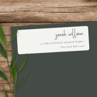 Adresse minimale de typographie de script noir bla