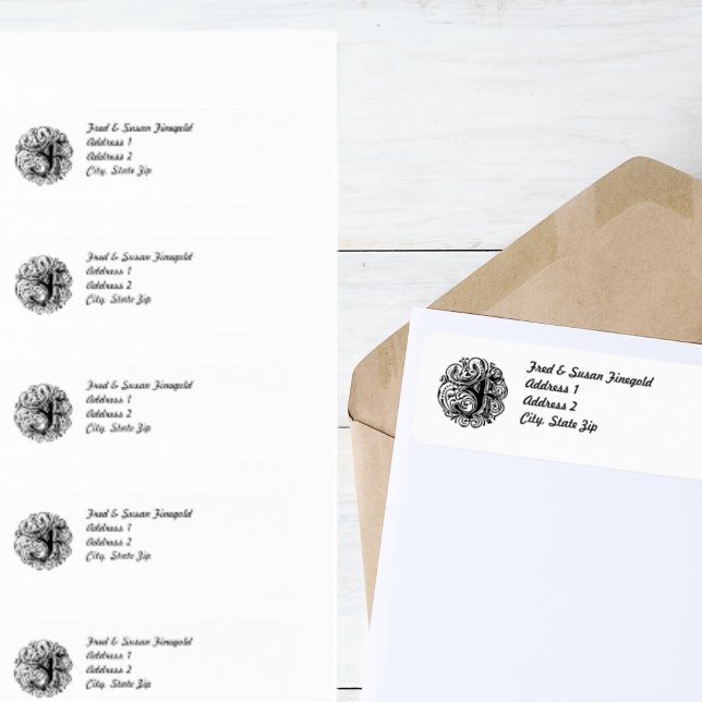 Étiquette Adresse Monarchia "F" (Monarchia F Address Label)