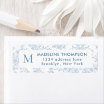 Adresse Monogramme Toile Botanique Bleu Français