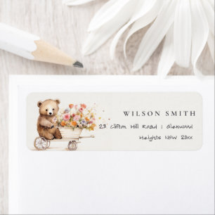 Étiquette Adresse Panier floral Teddy cultivé localement