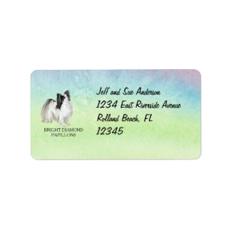 Étiquette Adresse Papillon Dog Art Personnalisée