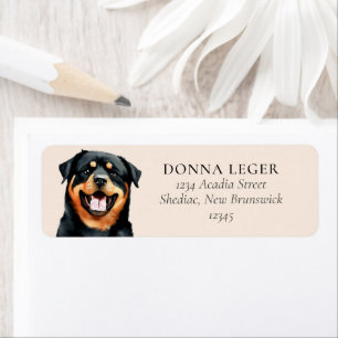 Étiquette Adresse personnalisée du chien Rottweiler