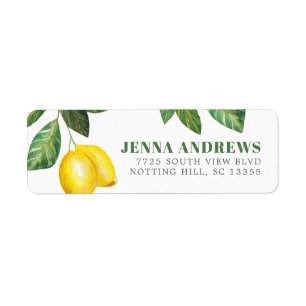 Étiquette Adresse personnalisée par de saison de citron