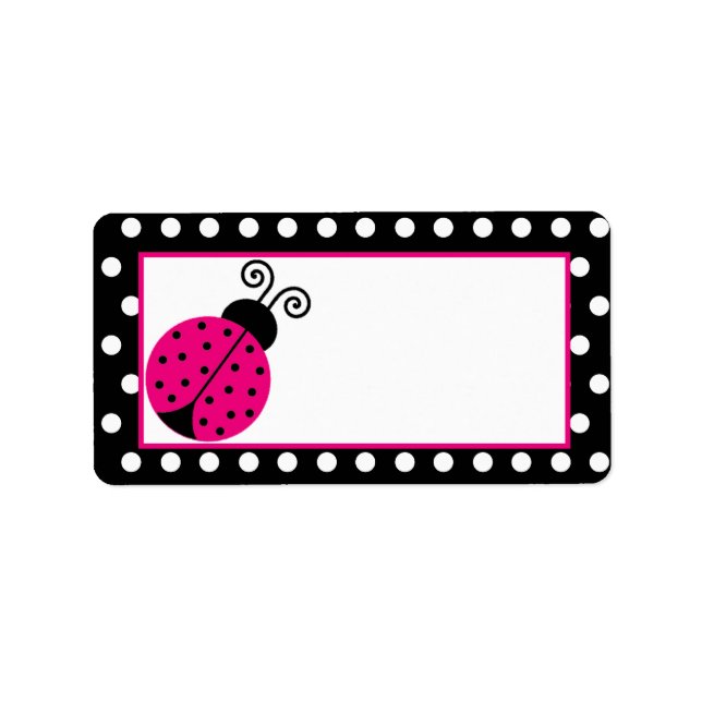 Étiquette Adresse postale Black Spring Time Lady Bug (Devant)