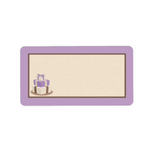 Étiquette Adresse postale de gâteau de Mariage Brown/violet