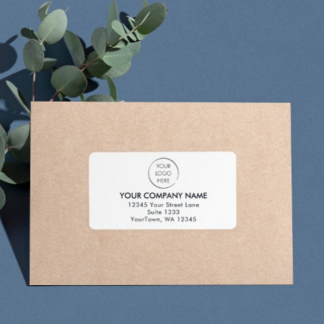 Étiquette Adresse postale de l'entreprise avec logo de budge (Créateur téléchargé)