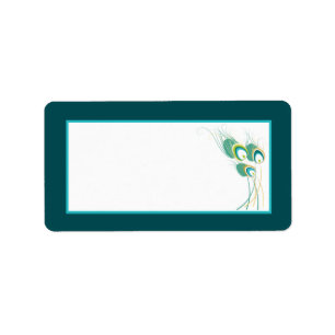 Étiquette Adresse postale du Mariage Peacock Turquoise