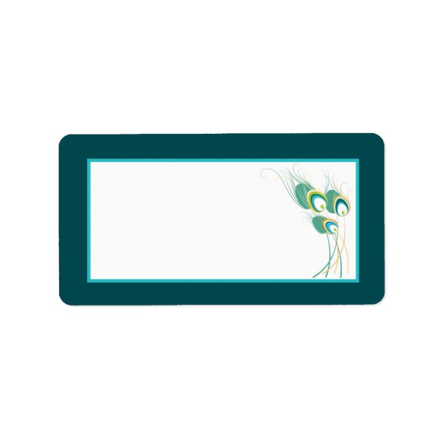 Étiquette Adresse postale du Mariage Peacock Turquoise (Devant)