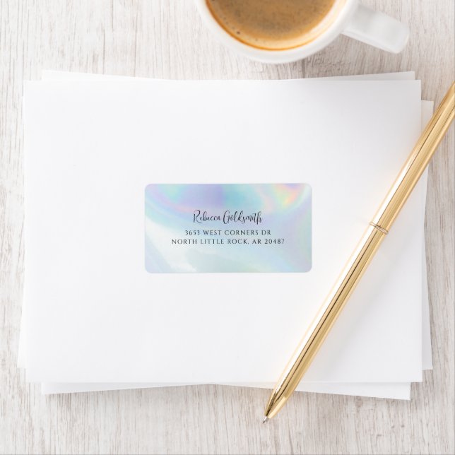 Étiquette Adresse postale Holographique Business Office (En situation)