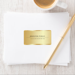 Étiquette Adresse professionnelle élégante or moderne person