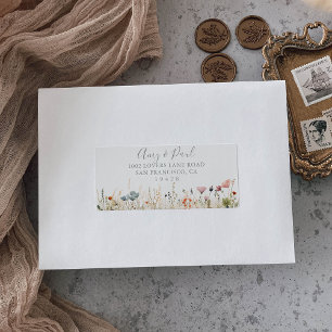 Étiquette Adresse RSVP de mariage aux fleurs sauvages Boho B