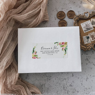 Étiquette Adresse RSVP du Mariage de automne coloré tropical