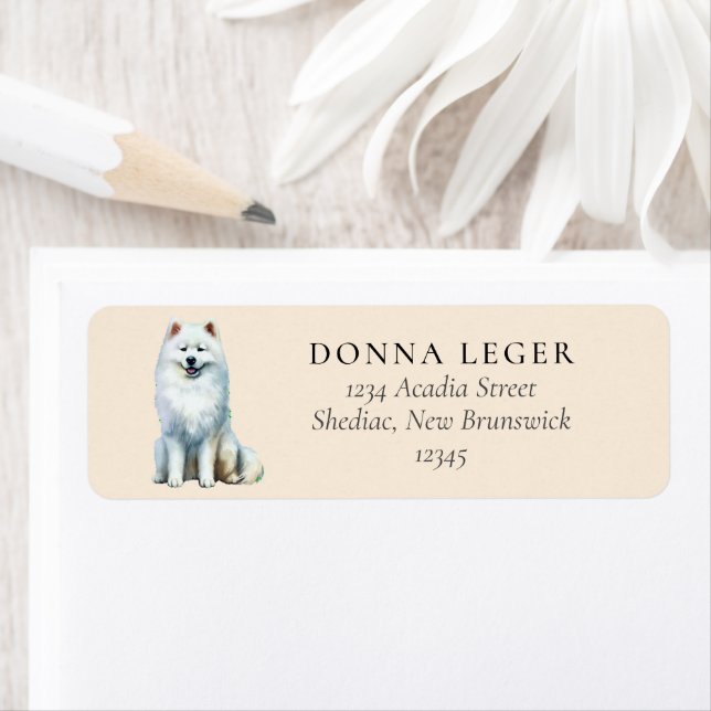 Étiquette Adresse Samoyed Dog (En situation)