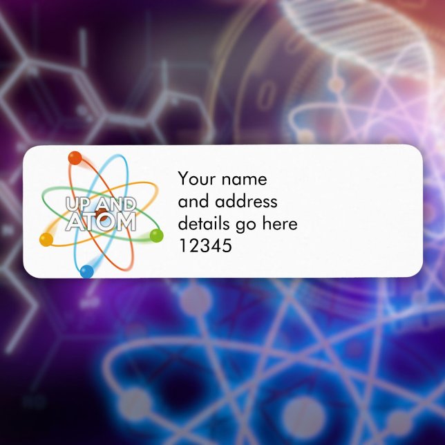 Étiquette Adresse scientifique personnalisée UP AND ATOM (Personalized UP AND ATOM Science Address Label)