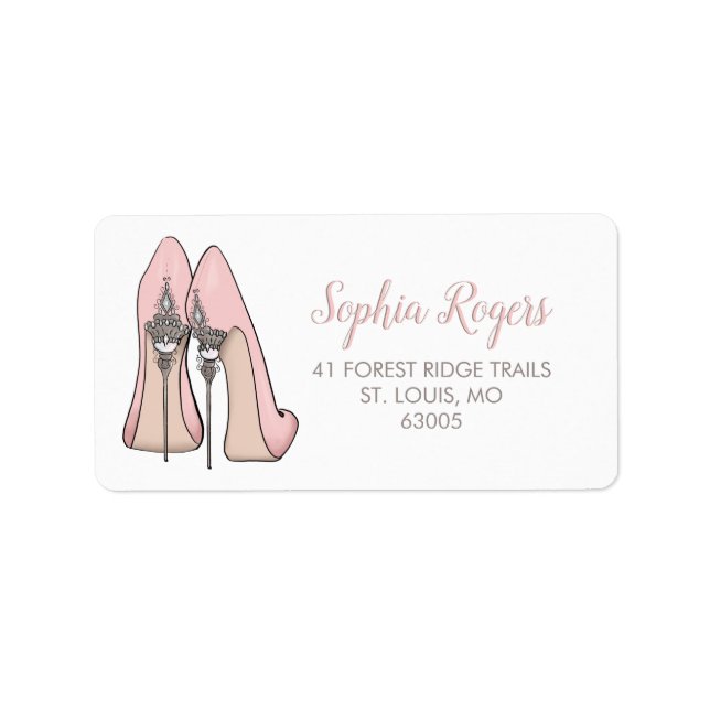 Étiquette Adresse Stiletto haut talons embellie (Devant)