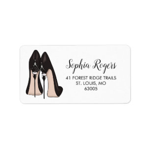Étiquette Adresse stylet embellie de talons hauts