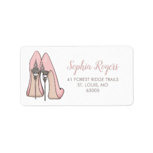 Étiquette Adresse stylet embellie de talons hauts