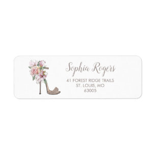 Étiquette Adresse stylet embellie de talons hauts