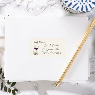 Étiquette Adresse Verre Vin