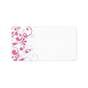 Étiquette Adresse vide gris de mariage floral rose d'abrég