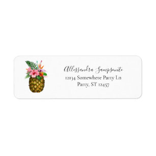 Étiquette Adresses de retour de la flore et de l'ananas trop