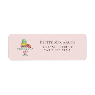 Étiquette Adresses de retour rose Macarons mignons