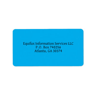 Étiquette Adresses des bureaux de crédit