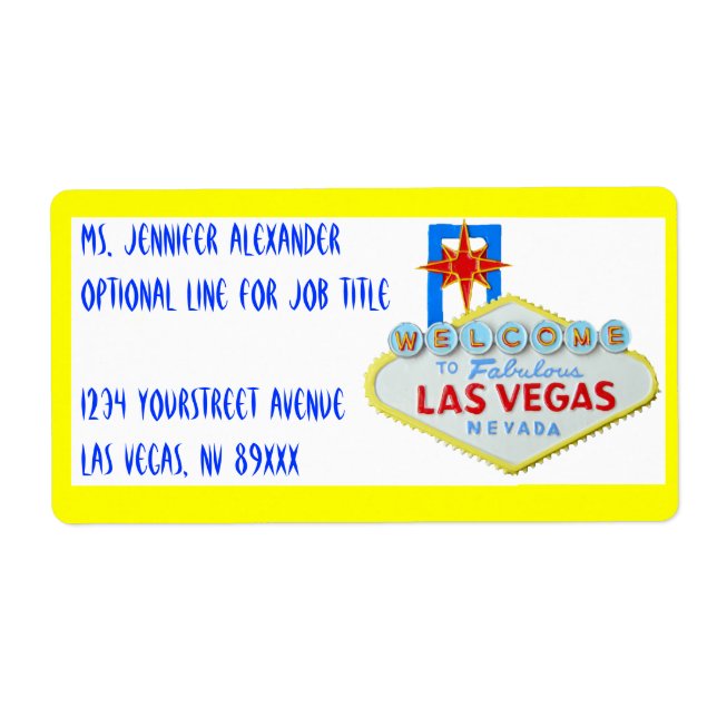 Étiquette Affiche de bienvenue Las Vegas (Devant)